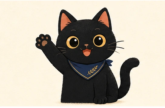 向你招手的黑猫伙伴